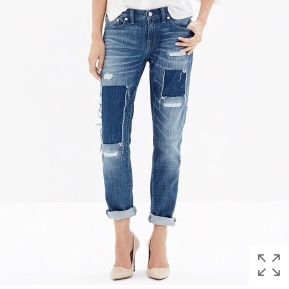 Madewell Slim Boyjean Patched up Edition